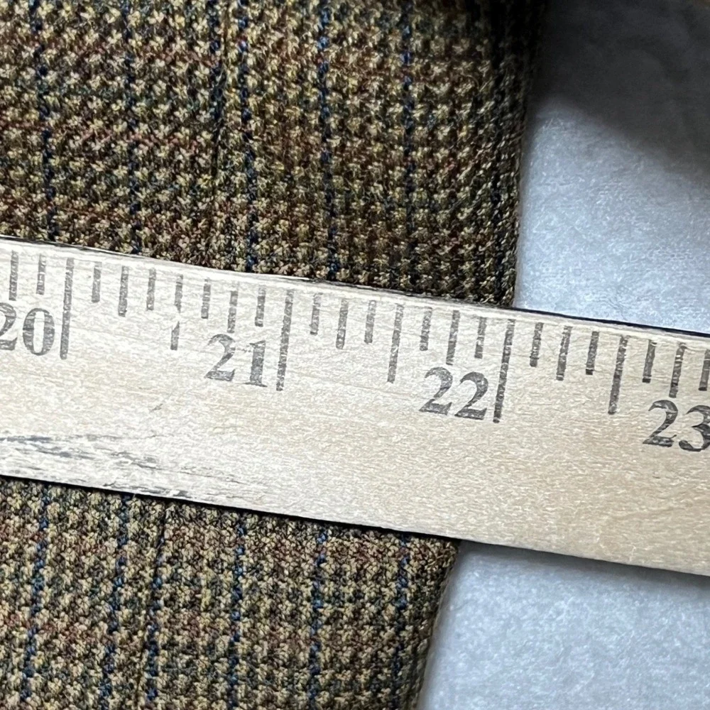 Lauren Ralph Lauren Mens 42R Brown Plaid Wool Blazer‎ Jacket Sport Coat